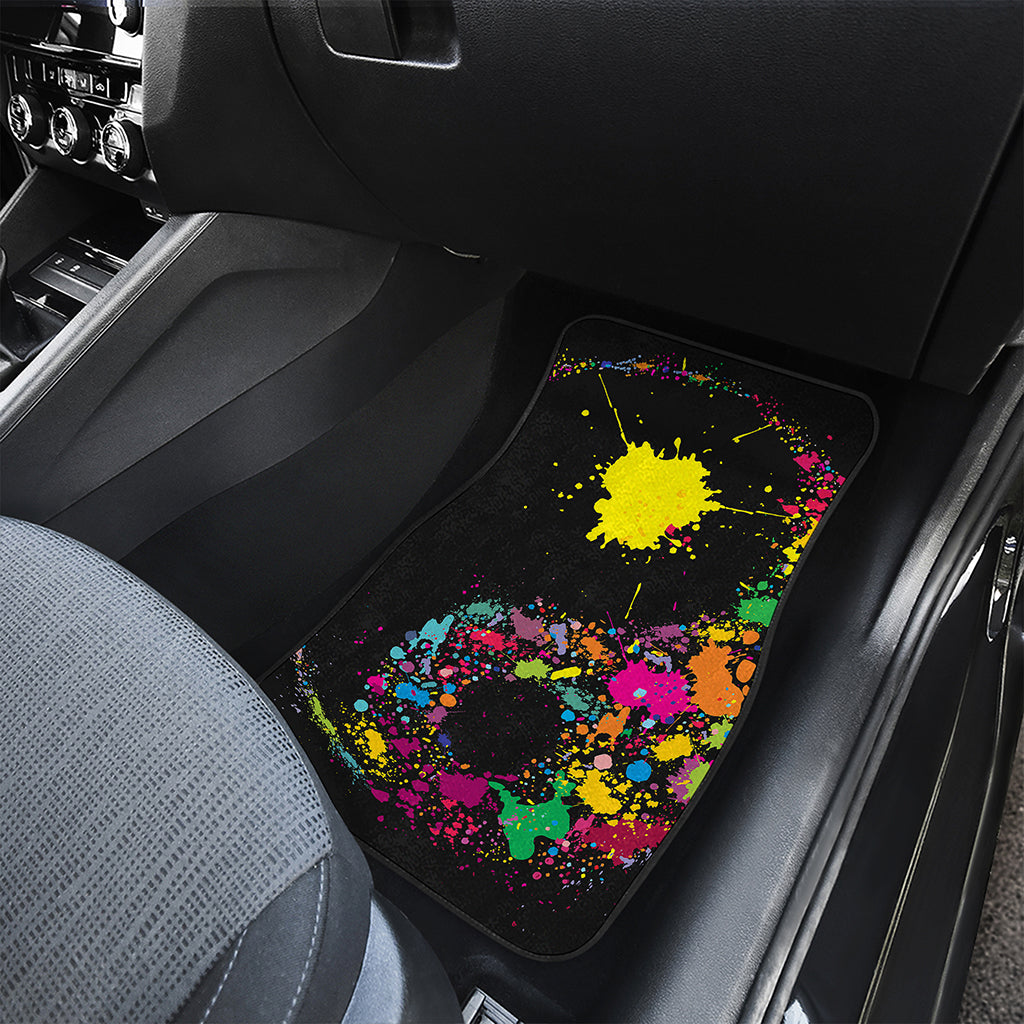 Colorful Splash Yin Yang Print Front and Back Car Floor Mats