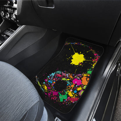 Colorful Splash Yin Yang Print Front Car Floor Mats