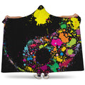 Colorful Splash Yin Yang Print Hooded Blanket