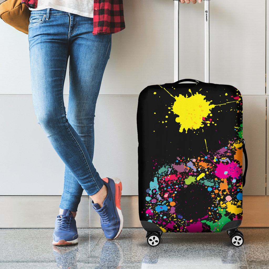 Colorful Splash Yin Yang Print Luggage Cover