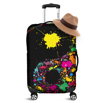 Colorful Splash Yin Yang Print Luggage Cover