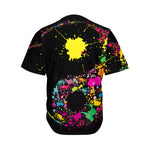Colorful Splash Yin Yang Print Men's Baseball Jersey