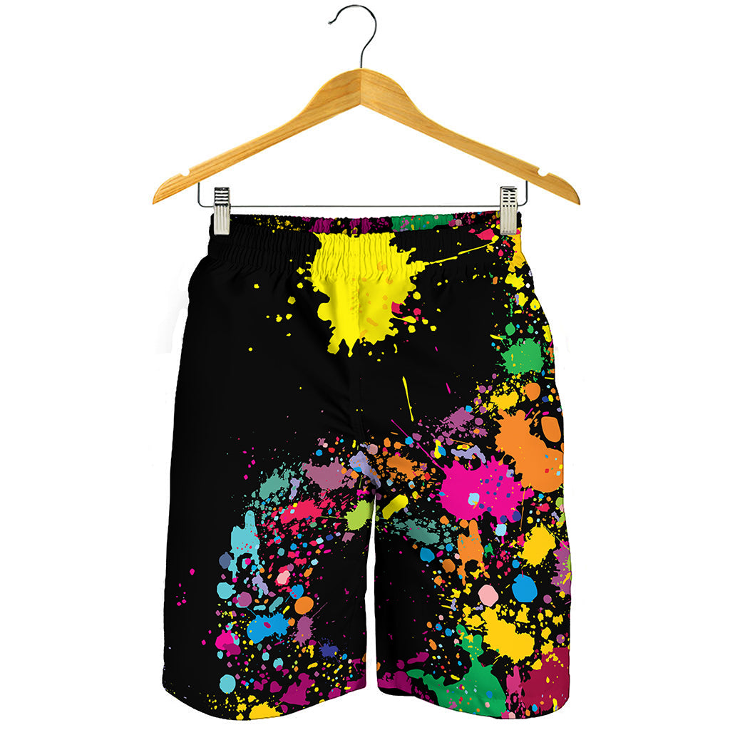 Colorful Splash Yin Yang Print Men's Shorts