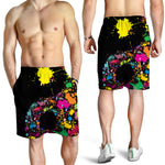 Colorful Splash Yin Yang Print Men's Shorts