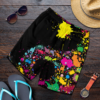 Colorful Splash Yin Yang Print Men's Shorts