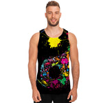 Colorful Splash Yin Yang Print Men's Tank Top