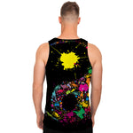Colorful Splash Yin Yang Print Men's Tank Top