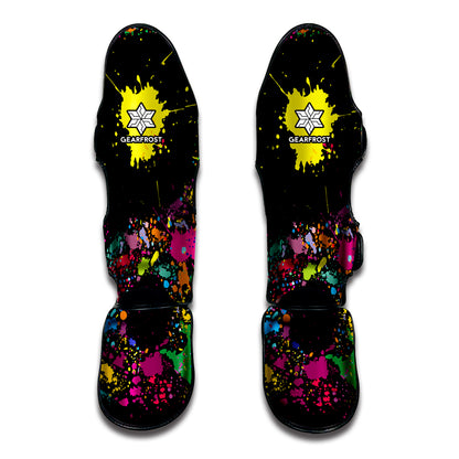 Colorful Splash Yin Yang Print Muay Thai Shin Guard