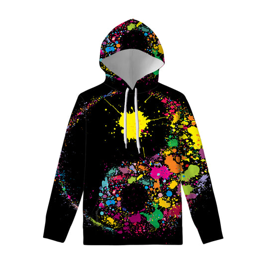 Colorful Splash Yin Yang Print Pullover Hoodie