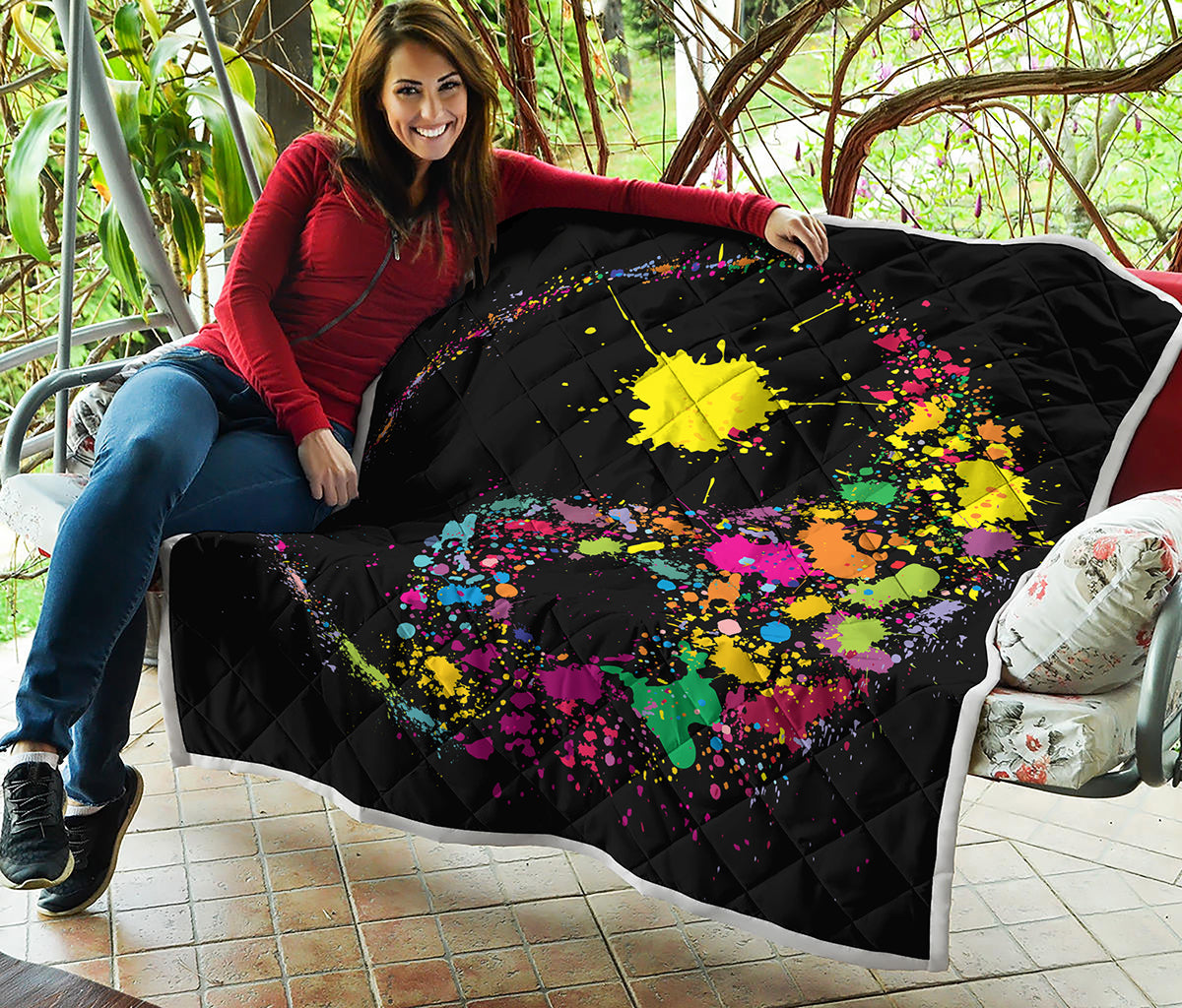 Colorful Splash Yin Yang Print Quilt