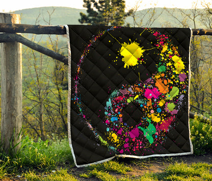 Colorful Splash Yin Yang Print Quilt