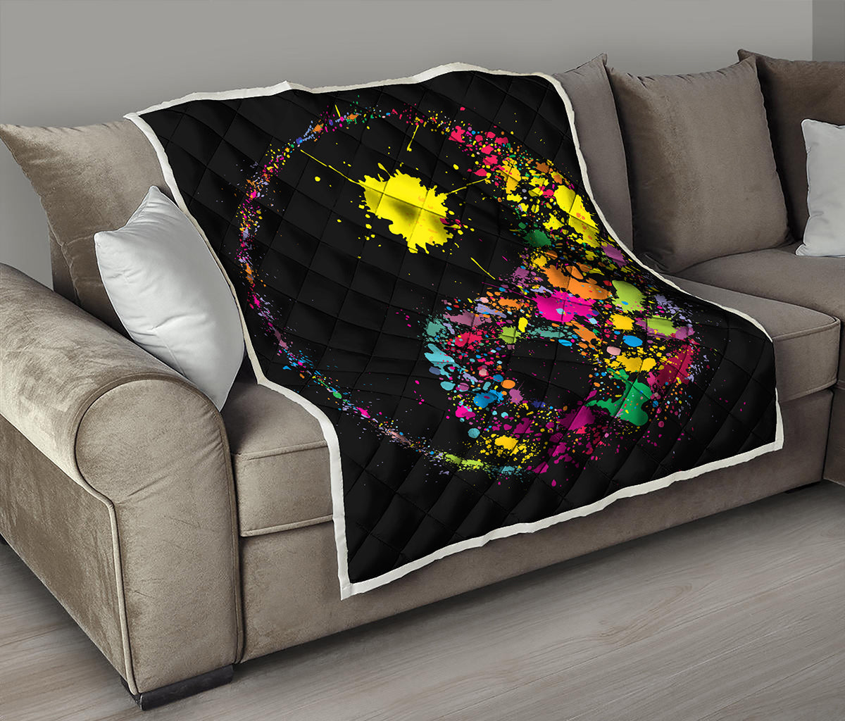 Colorful Splash Yin Yang Print Quilt