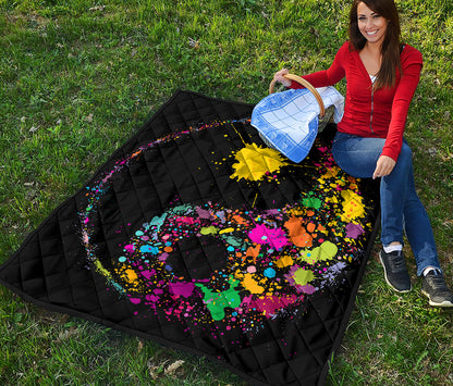 Colorful Splash Yin Yang Print Quilt
