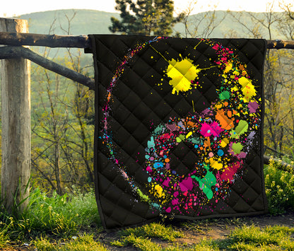 Colorful Splash Yin Yang Print Quilt