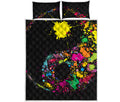 Colorful Splash Yin Yang Print Quilt Bed Set
