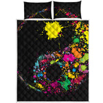 Colorful Splash Yin Yang Print Quilt Bed Set