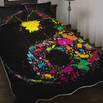 Colorful Splash Yin Yang Print Quilt Bed Set