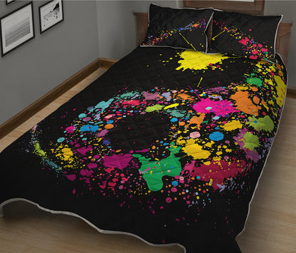Colorful Splash Yin Yang Print Quilt Bed Set