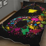 Colorful Splash Yin Yang Print Quilt Bed Set