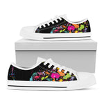 Colorful Splash Yin Yang Print White Low Top Shoes