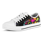 Colorful Splash Yin Yang Print White Low Top Shoes