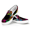 Colorful Splash Yin Yang Print White Slip On Sneakers