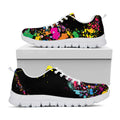 Colorful Splash Yin Yang Print White Running Shoes