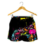Colorful Splash Yin Yang Print Women's Shorts