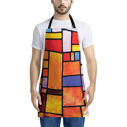 Colorful Stained Glass Mosaic Print Apron