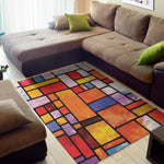 Colorful Stained Glass Mosaic Print Area Rug