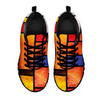 Colorful Stained Glass Mosaic Print Black Sneakers