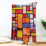 Colorful Stained Glass Mosaic Print Blanket