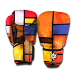 Colorful Stained Glass Mosaic Print Boxing Gloves