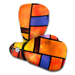 Colorful Stained Glass Mosaic Print Boxing Gloves