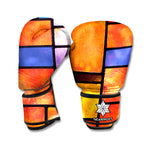 Colorful Stained Glass Mosaic Print Boxing Gloves