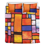Colorful Stained Glass Mosaic Print Duvet Cover Bedding Set