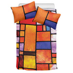 Colorful Stained Glass Mosaic Print Duvet Cover Bedding Set