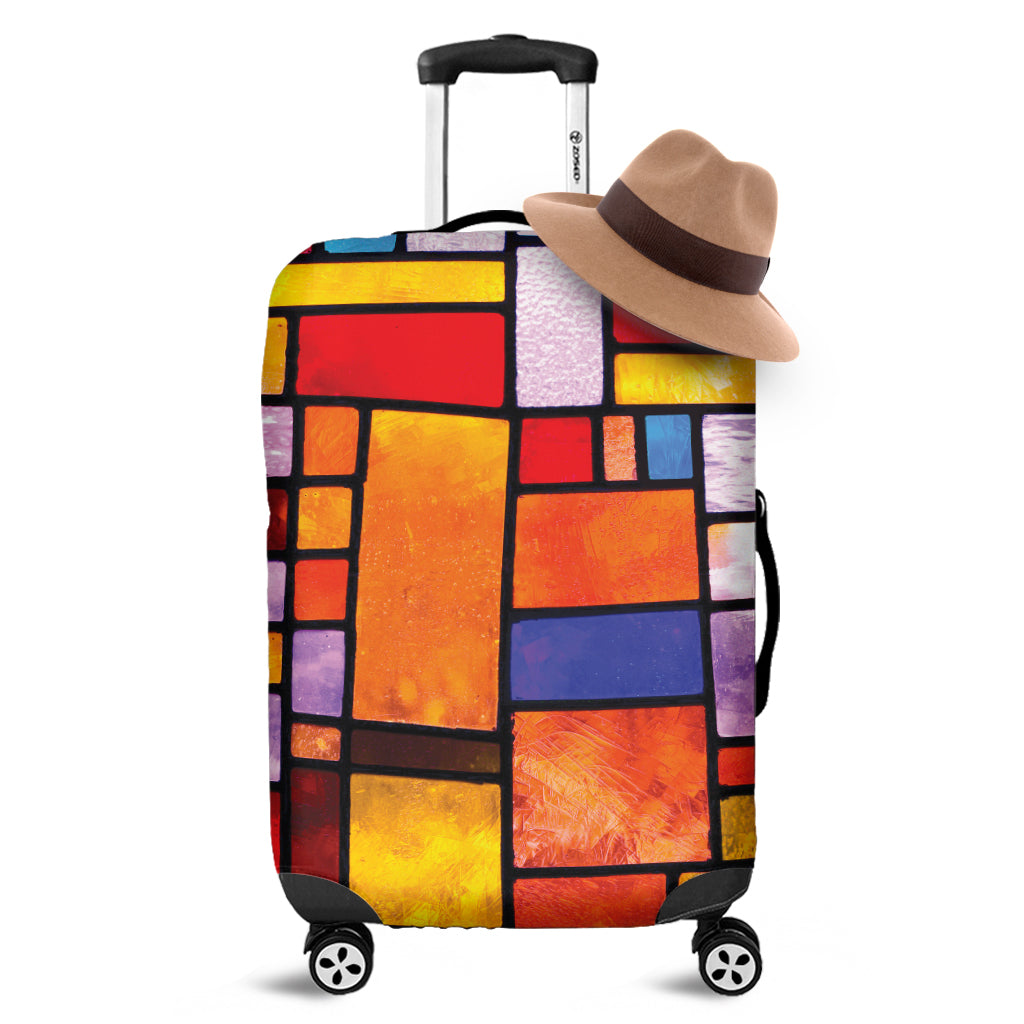 Colorful Stained Glass Mosaic Print Luggage Cover