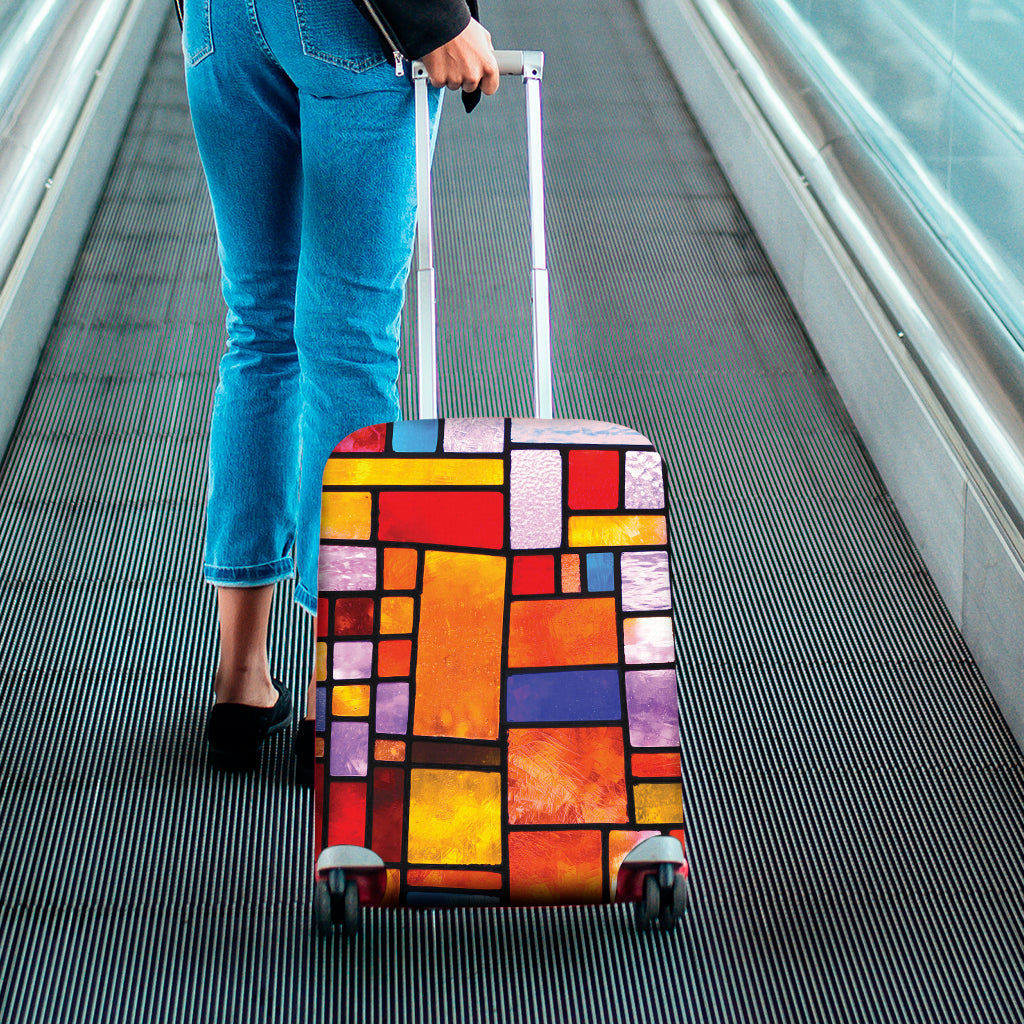 Colorful Stained Glass Mosaic Print Luggage Cover