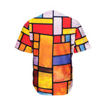 Colorful Stained Glass Mosaic Print Men's Baseball Jersey