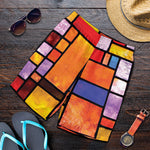 Colorful Stained Glass Mosaic Print Men's Shorts