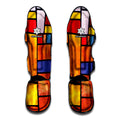 Colorful Stained Glass Mosaic Print Muay Thai Shin Guards