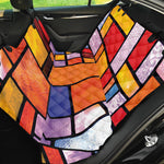 Colorful Stained Glass Mosaic Print Pet Car Back Seat Cover