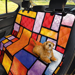 Colorful Stained Glass Mosaic Print Pet Car Back Seat Cover