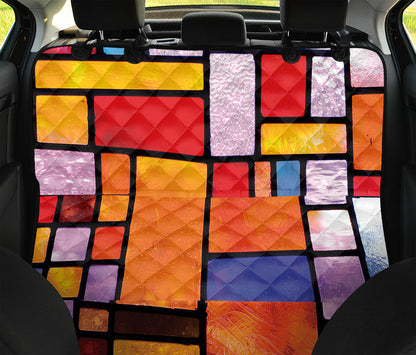 Colorful Stained Glass Mosaic Print Pet Car Back Seat Cover