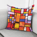 Colorful Stained Glass Mosaic Print Pillow Cover