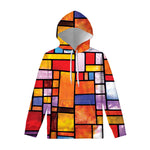 Colorful Stained Glass Mosaic Print Pullover Hoodie