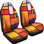 Colorful Stained Glass Mosaic Print Universal Fit Car Seat Covers