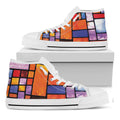 Colorful Stained Glass Mosaic Print White High Top Sneakers