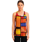 Colorful Stained Glass Mosaic Print Women's Racerback Tank Top